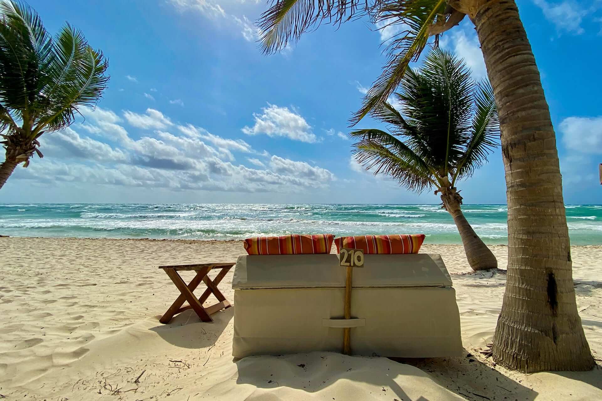 Private beds at The Beach Tulum Hotel