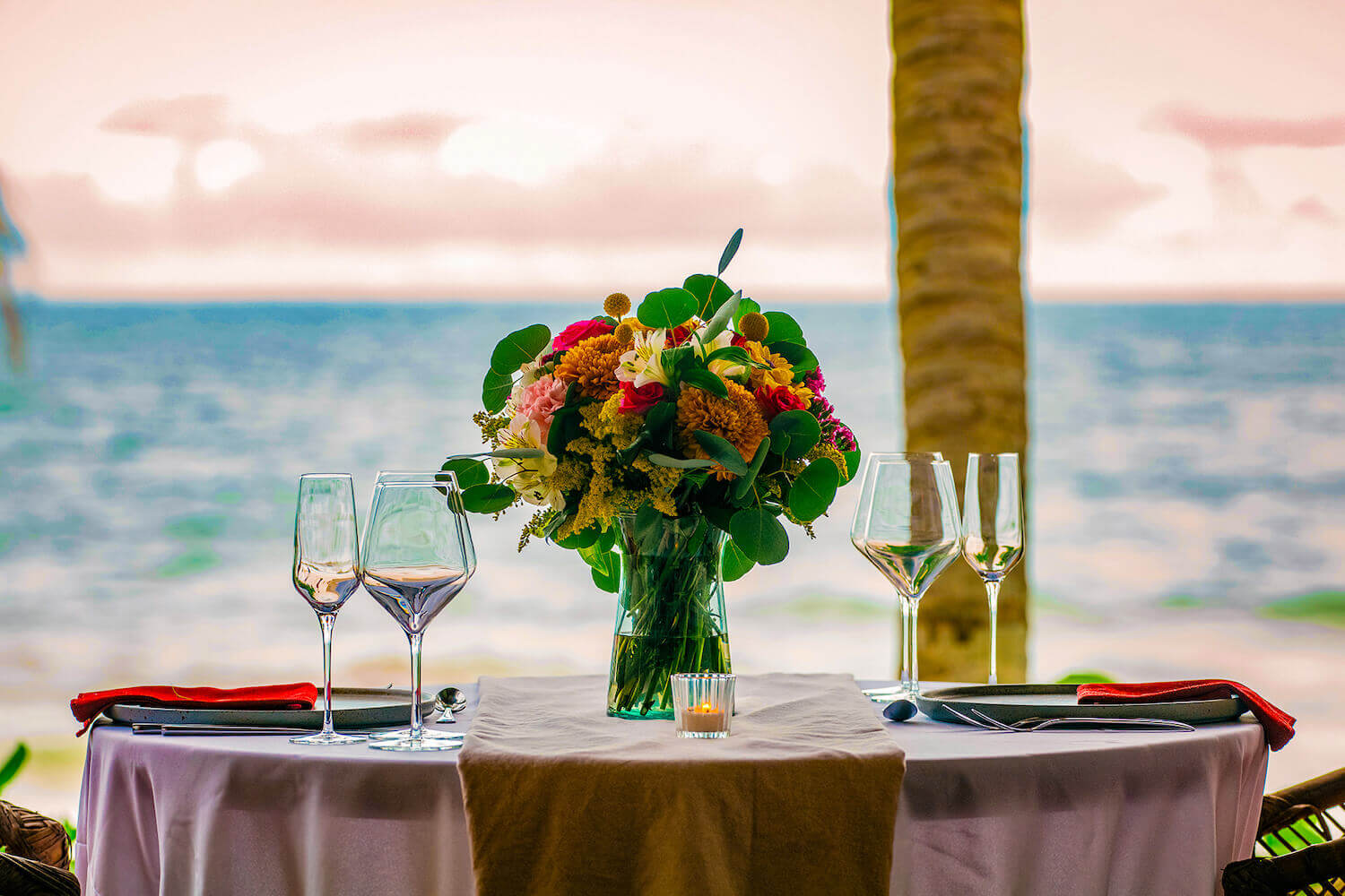 Romantic dinner for two on the beach at Ziggy Tulum