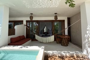 Deluxe room patio at The Beach Tulum Hotel