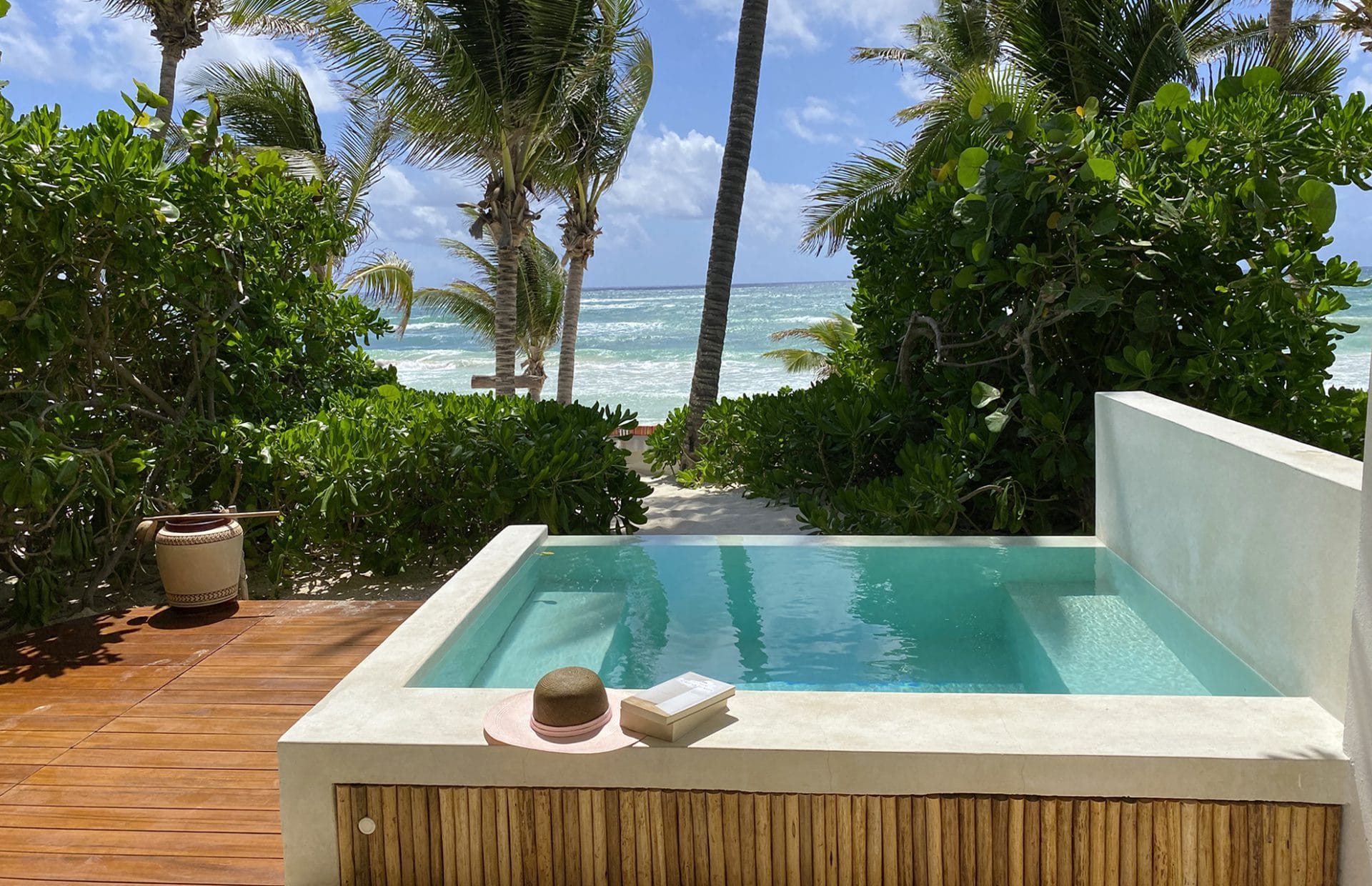 Private beachfront plunge pool at The Beach Tulum Hotel